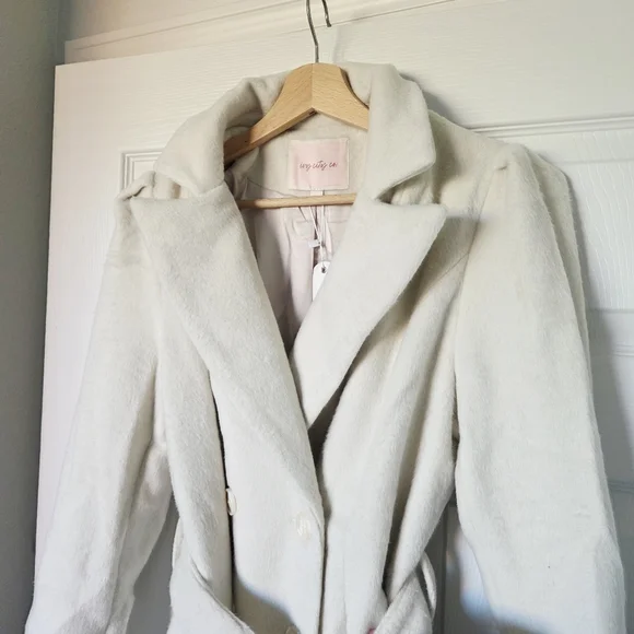 🏷NWT Ivy City Adeline Woman's Coat Wool Blend Cream - Picture 3 of 7